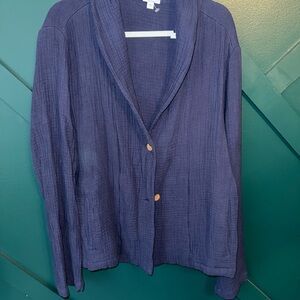 Dylan Deep Blue Textured Blazer